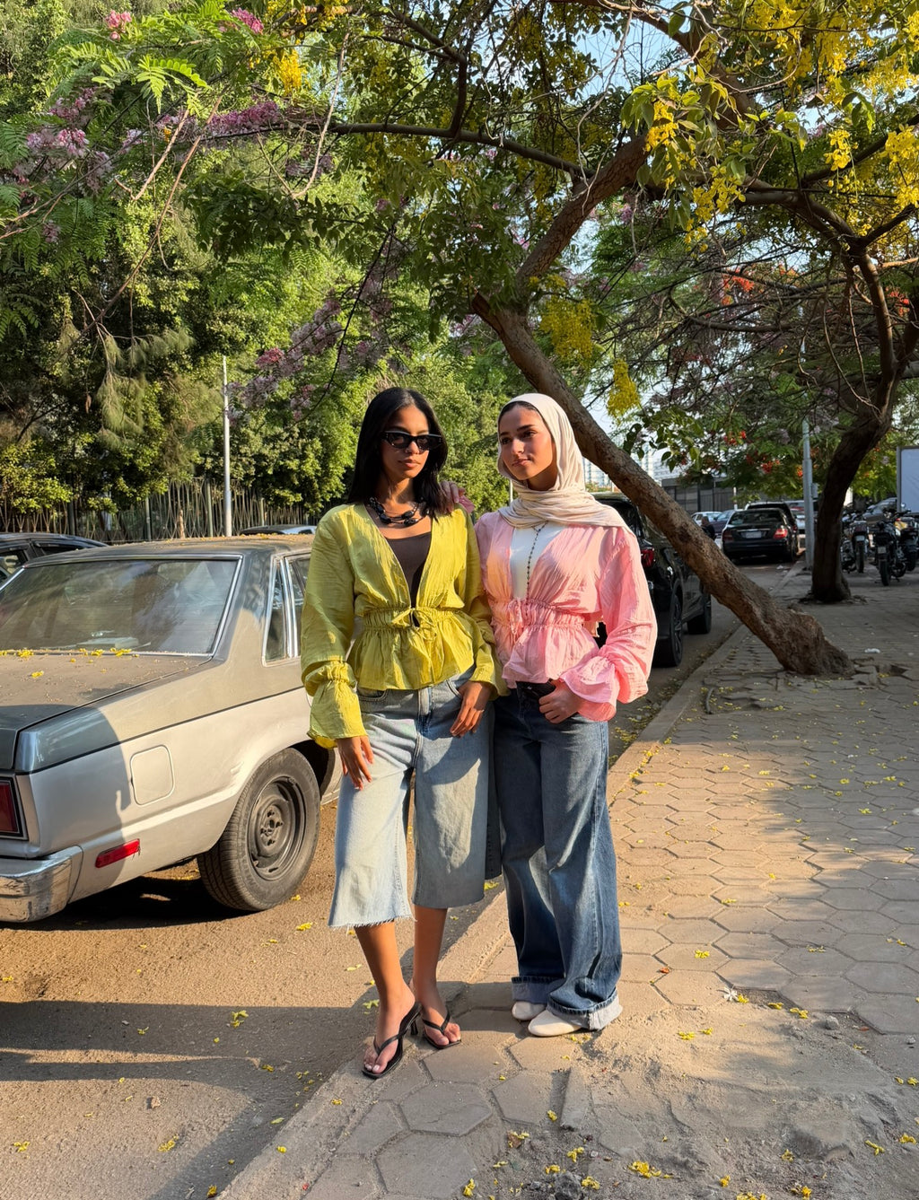 Fluffy ties blouse - pink
