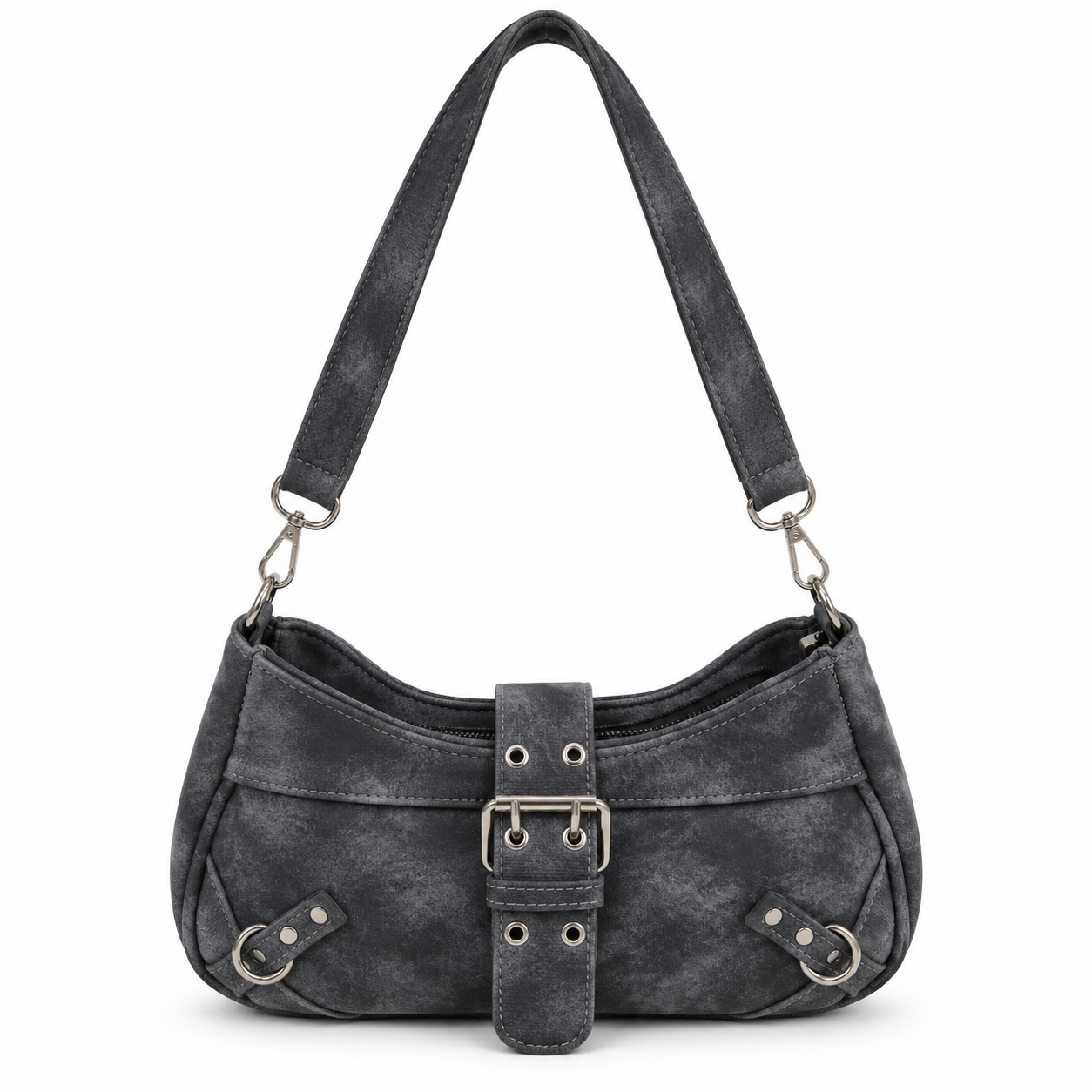 Denim leather bag