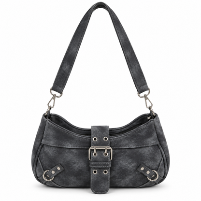 Denim leather bag